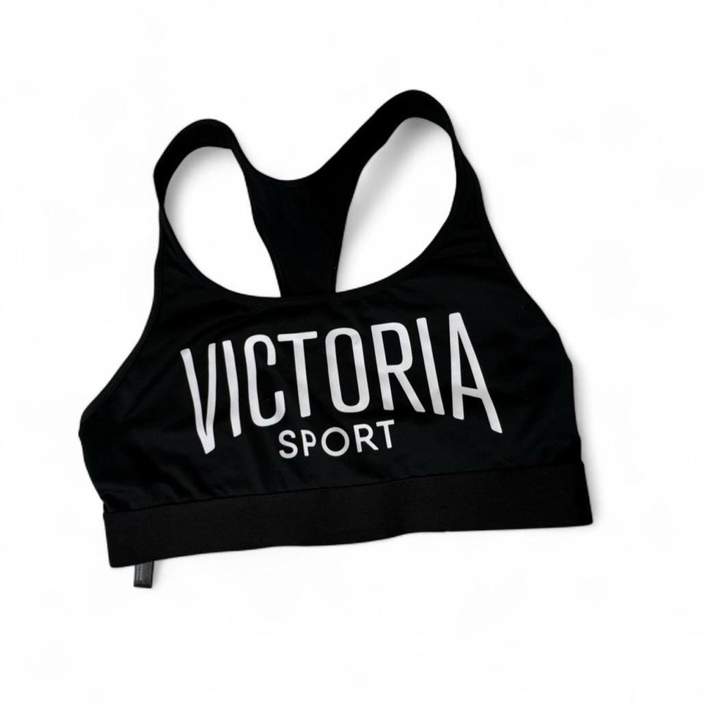 Victoria's Secret 'VICTORIA SPORT' logo black medium-support racerback sport bra